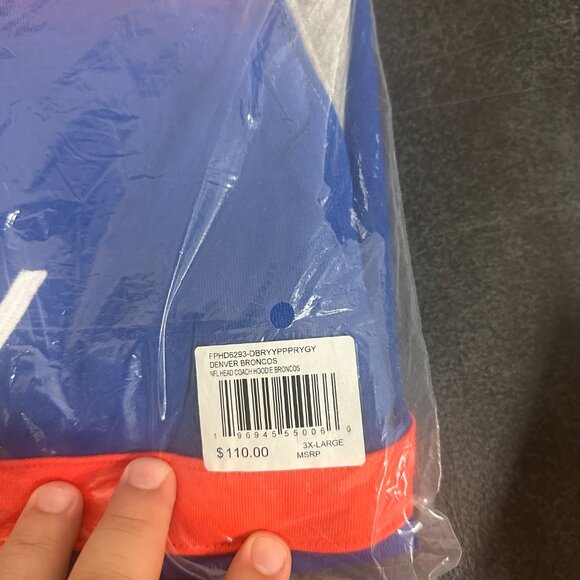 Mitchell And Ness Throwbacks Hoodie Denver Bronco Hoodie 3 X-large - Picture 2 of 5